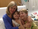 My children visiting me in hospital. Cuddles all round!